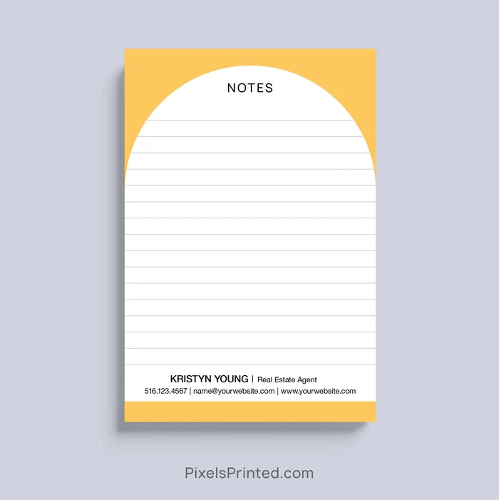 Customizable Notes Notepads for real estate and mortgage agents