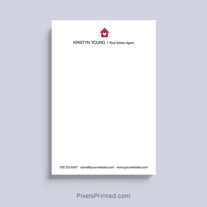 customizable real estate notepad with house design