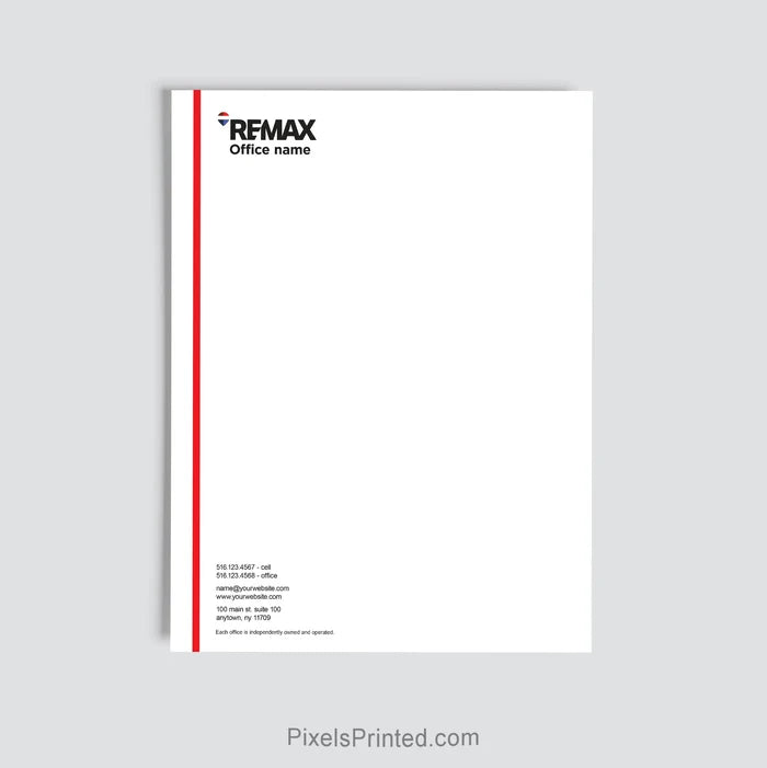 RE/MAX agent letterhead personalized for a real estate brokerage