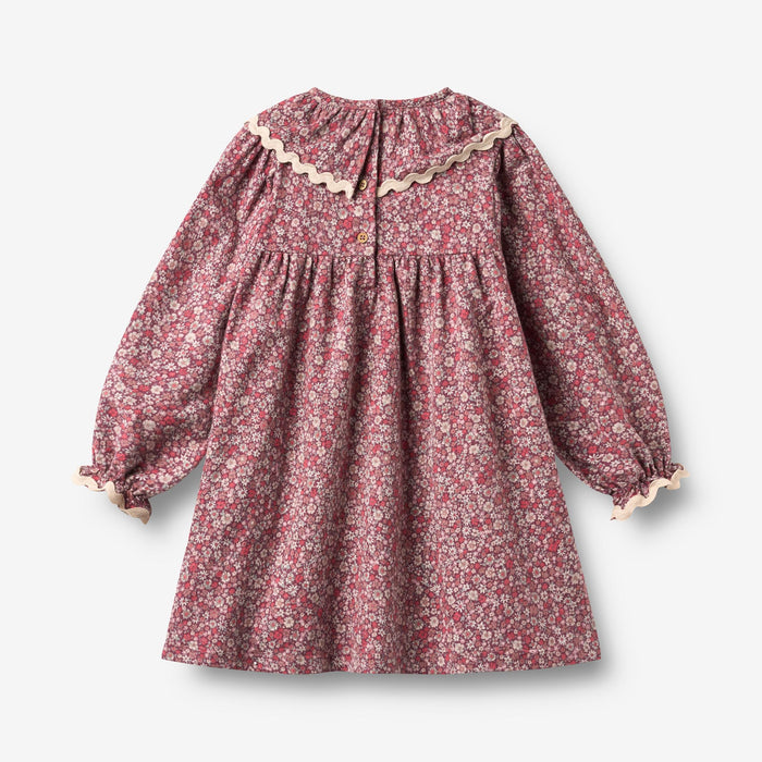 Wheat Main Dress L/S Collar Elvira Dress 9773 grape flowers