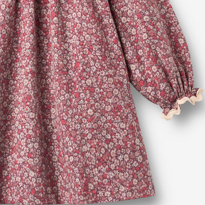 Wheat Main Dress L/S Collar Elvira Dress 9773 grape flowers