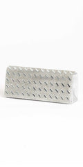 silver/no size/Camille La Vie/Embossed Baguette Rhinestone Full Flap Handbag /front