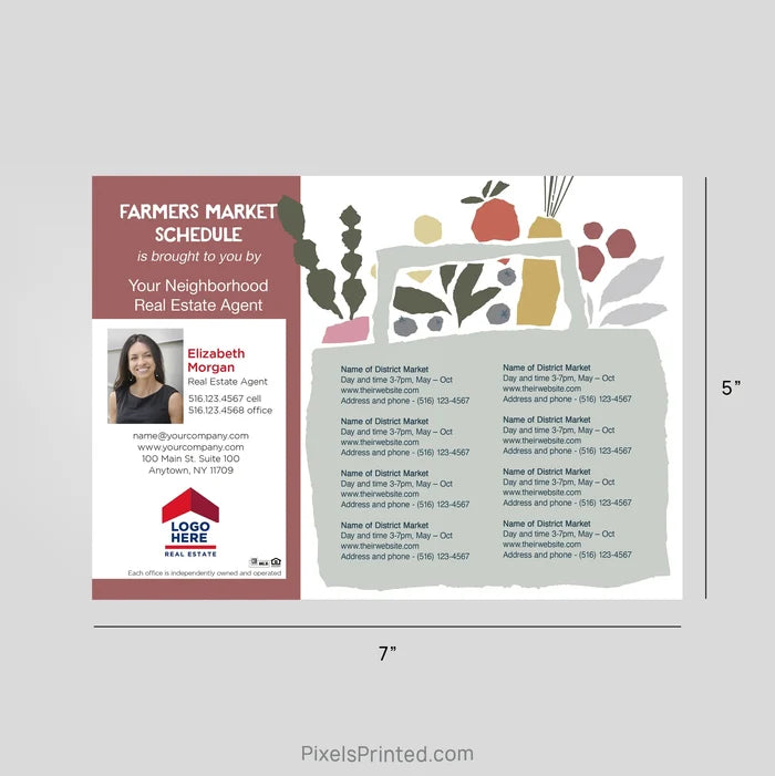 ERA Real Estate Farmers Market Schedule Postcard Magnets postcard magnets PixelsPrinted