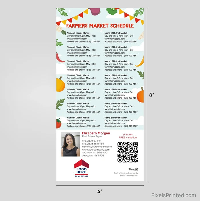ERA Real Estate Farmers Market Schedule Postcard Magnets postcard magnets PixelsPrinted