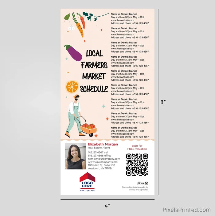 ERA Real Estate Farmers Market Schedule Postcard Magnets postcard magnets PixelsPrinted