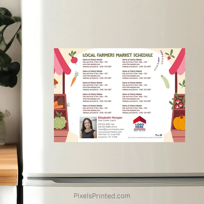 ERA Real Estate Farmers Market Schedule Postcard Magnets postcard magnets PixelsPrinted