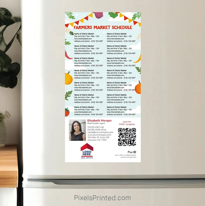 ERA Real Estate Farmers Market Schedule Postcard Magnets postcard magnets PixelsPrinted