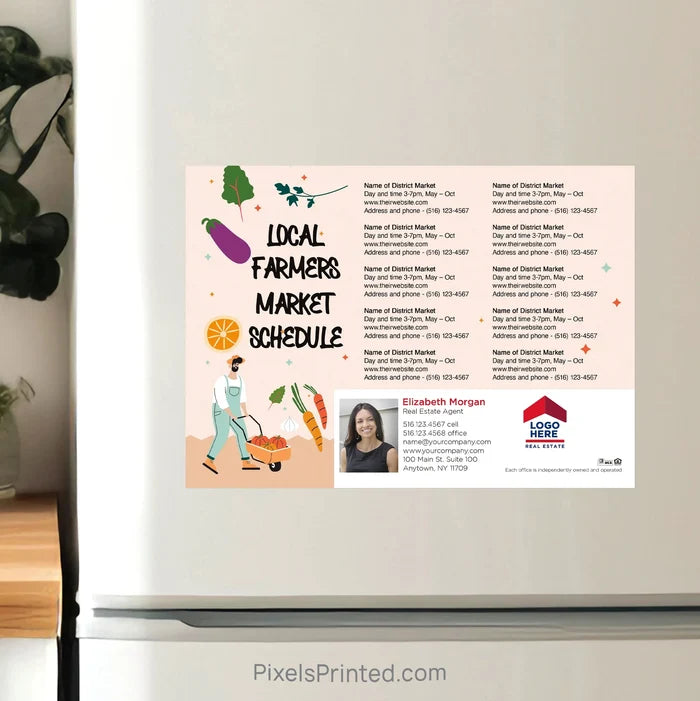 ERA Real Estate Farmers Market Schedule Postcard Magnets postcard magnets PixelsPrinted