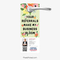 your referrals make my business bloom ERA real estate door hangers for spring