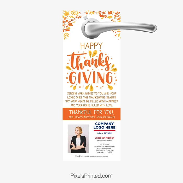 ERA real estate Thanksgiving door hangers for seasonal neighborhood farming