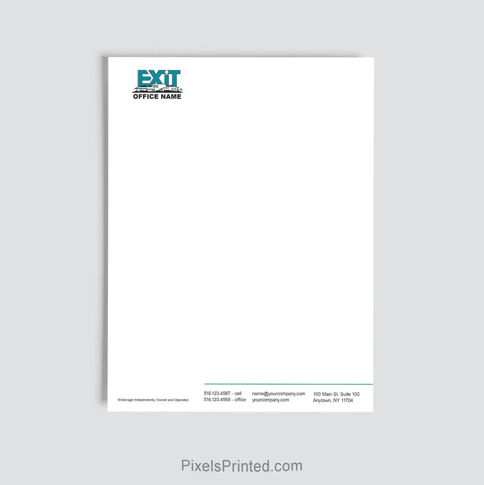EXIT Realty brokerage letterhead personalized with office information