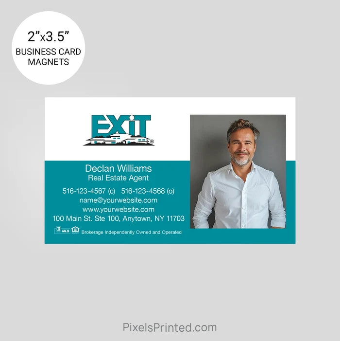 EXIT realty business card magnets PixelsPrinted