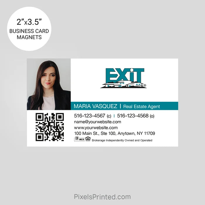 EXIT realty business card magnets PixelsPrinted