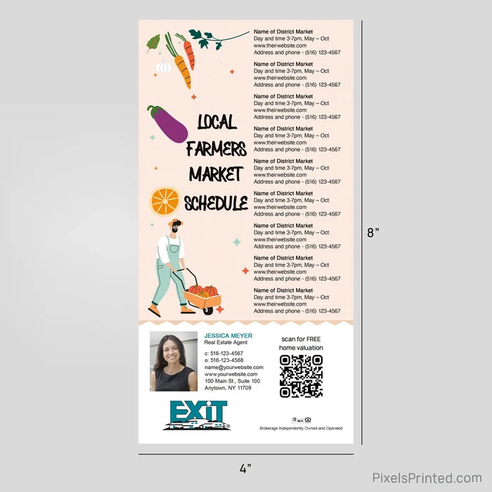 EXIT Realty Farmers Market Schedule Postcard Magnets postcard magnets PixelsPrinted