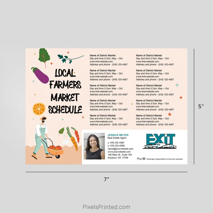 EXIT Realty Farmers Market Schedule Postcard Magnets postcard magnets PixelsPrinted