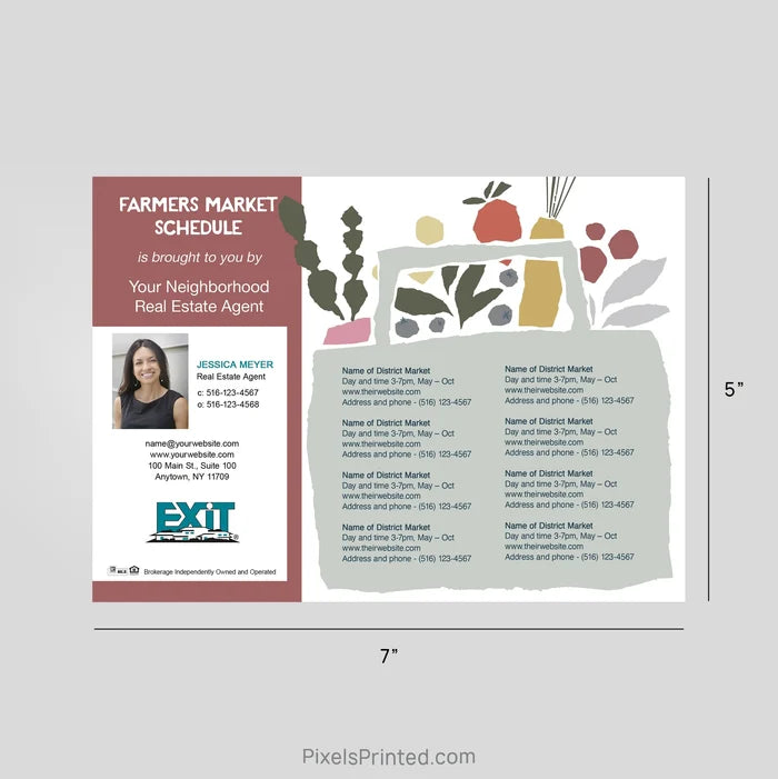 EXIT Realty Farmers Market Schedule Postcard Magnets postcard magnets PixelsPrinted