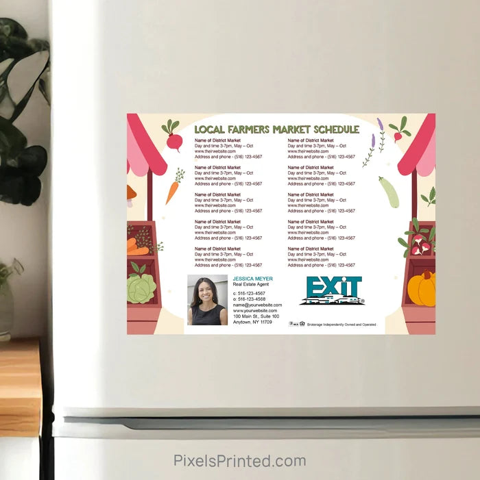 EXIT Realty Farmers Market Schedule Postcard Magnets postcard magnets PixelsPrinted