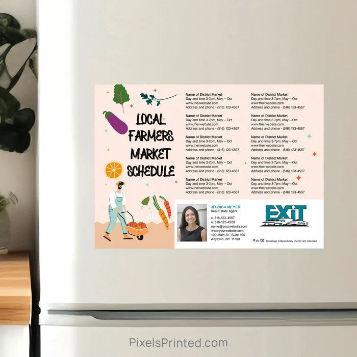 EXIT Realty Farmers Market Schedule Postcard Magnets postcard magnets PixelsPrinted