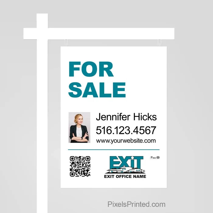 EXIT realty for sale sign panels with QR code PixelsPrinted