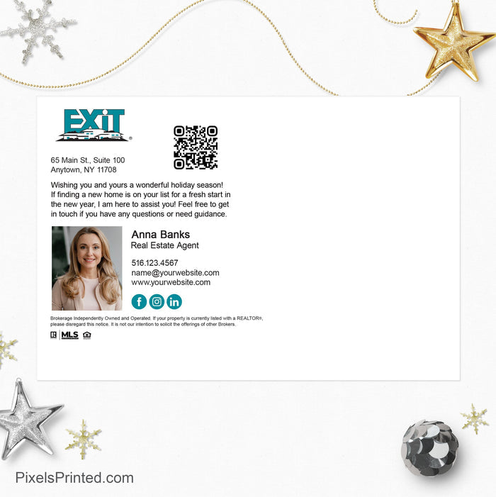 EXIT realty New Year postcards PixelsPrinted