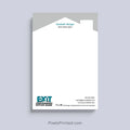 EXIT Realty realtor notepad with house roof design and personalized branding