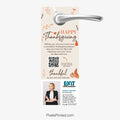 EXIT realty happy Thanksgiving door hangers with QR code