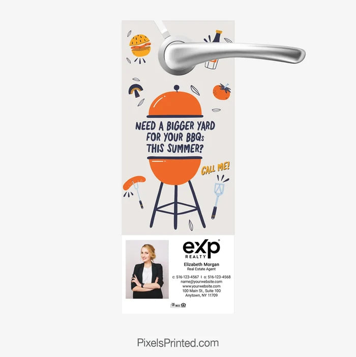 EXP Realty bigger yard for BBQ for summer door hanger PixelsPrinted