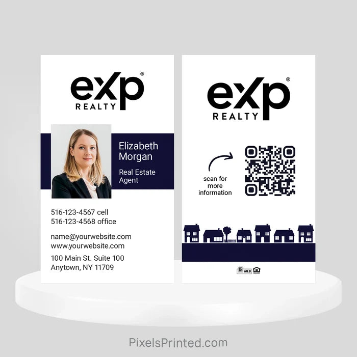 Contemporary eXp Realty business card with simple layout and personalized contact information.
