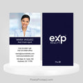 Personalized eXp Realty business card featuring a professional agent headshot and modern design.