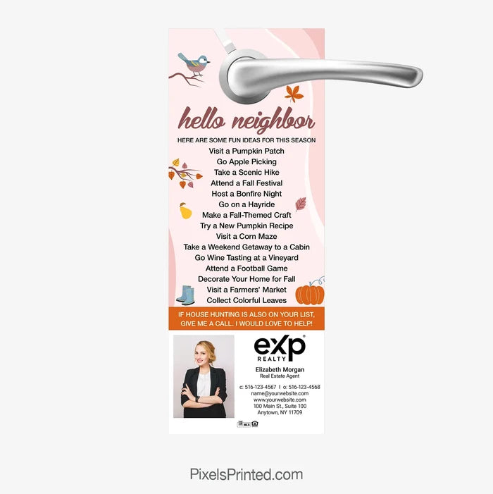 EXP realty fall autumn door hangers PixelsPrinted