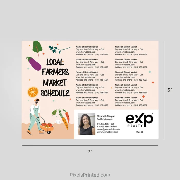 EXP realty Farmers Market calendar Postcard Magnets postcard magnets PixelsPrinted