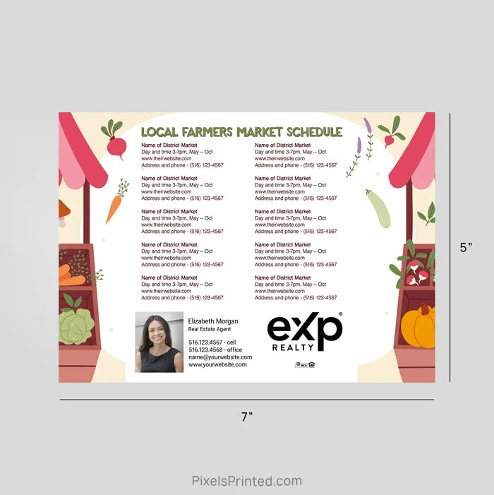 EXP realty Farmers Market calendar Postcard Magnets postcard magnets PixelsPrinted