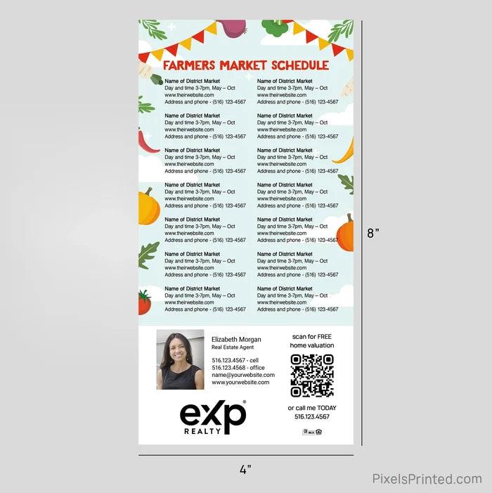 EXP realty Farmers Market calendar Postcard Magnets postcard magnets PixelsPrinted