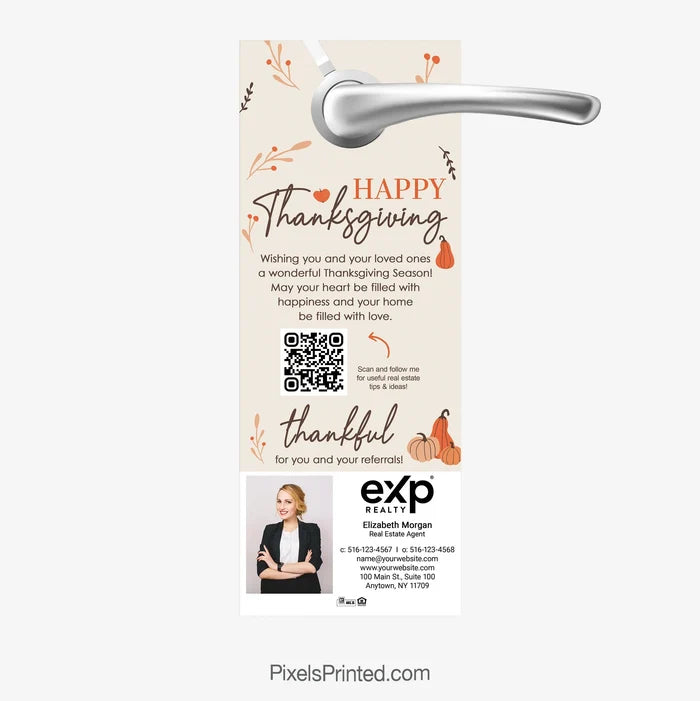 EXP realty Happy Thanksgiving door hangers PixelsPrinted
