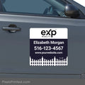 square eXp Realty realtor car magnet with personalized branding designed to promote an agent while driving.
