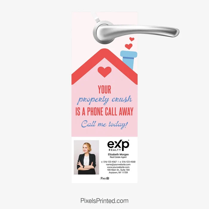 EXP Realty Valentine’s Day thank you door hanger PixelsPrinted