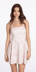 ivory-pink/size/S/missy/Camille La Vie/Floral Print Deep Scoop Back Skater Dress with Bow /front