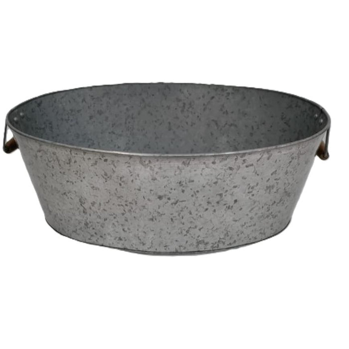 Galvanized Oval Tub 24.5” L x 17.75” W x 9” H