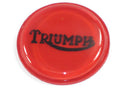 TRIUMPH logo gas tank top plug badge red and black