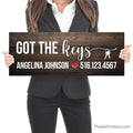 got the keys real estate agent closing photo sign