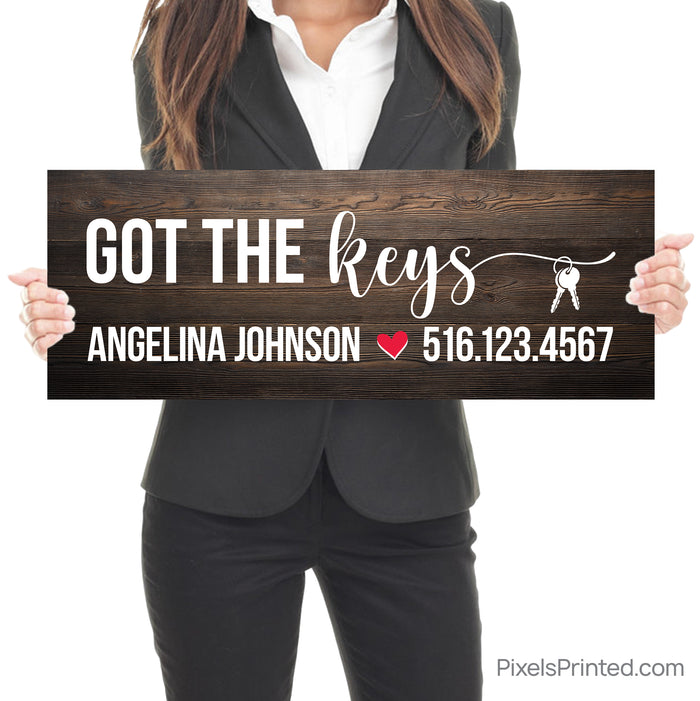 got the keys real estate agent closing photo sign