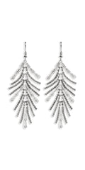 silver/one size/Camille La Vie/Grand Fan Cubic Zirconia Drop Earrings /front