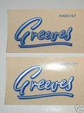 GREEVES motorcycles side cover vinyl decals Transfer