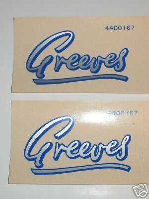 GREEVES motorcycles side cover vinyl decals Transfer