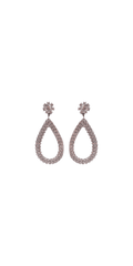silver/one size/Camille La Vie/Halo Stone Open Drop Earrings /front