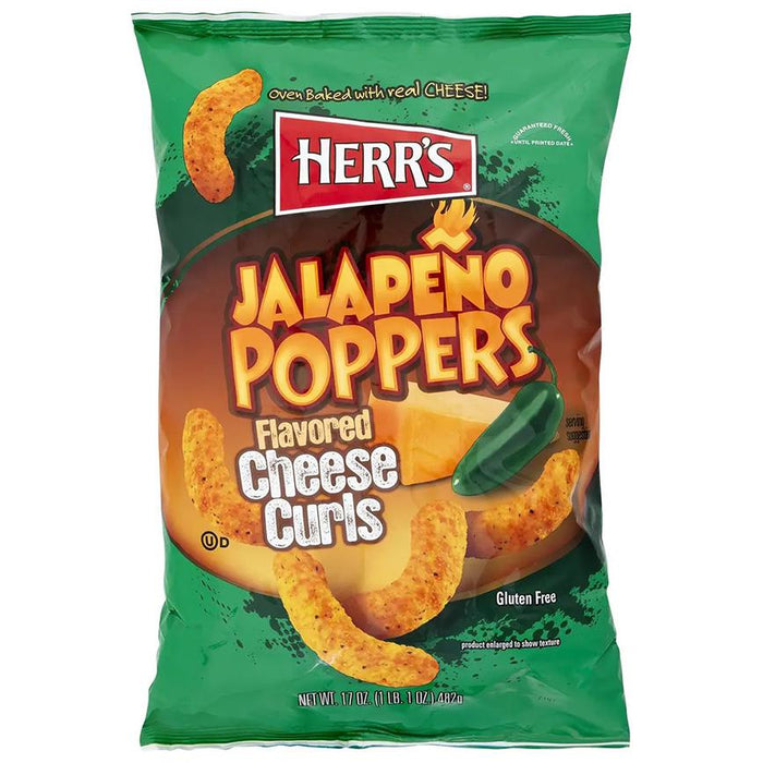 Herr's Jalapeno Poppers Flavored Cheese Curls 17 oz.