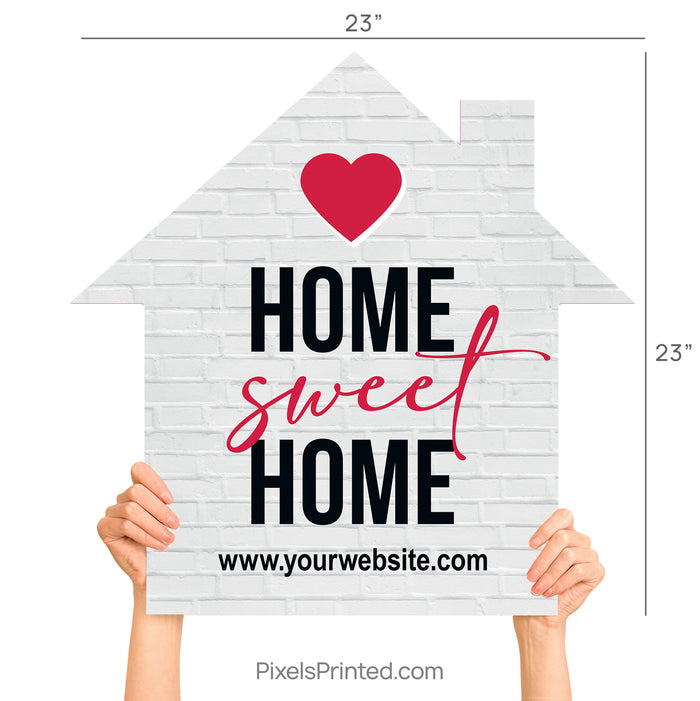 home sweet home house shaped closing day sign