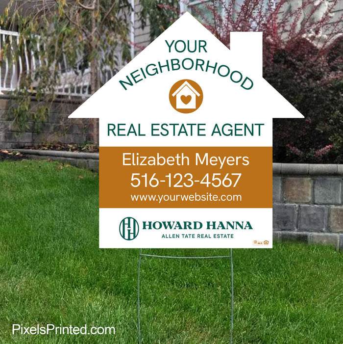house shaped realtor neighborhood marketing yard sign