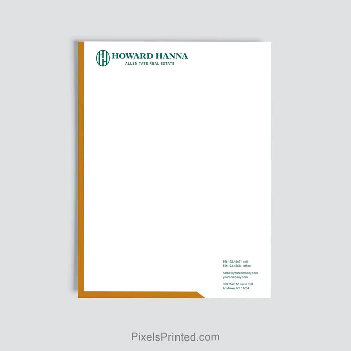 Howard Hanna brokerage letterhead personalized with office information