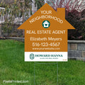 house shaped realtor neighborhood marketing yard sign